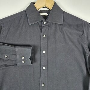 Suitsupply Button Up Dress Shirt Mens 15.5 39/40 Black Slim Fit Egyptian Beste